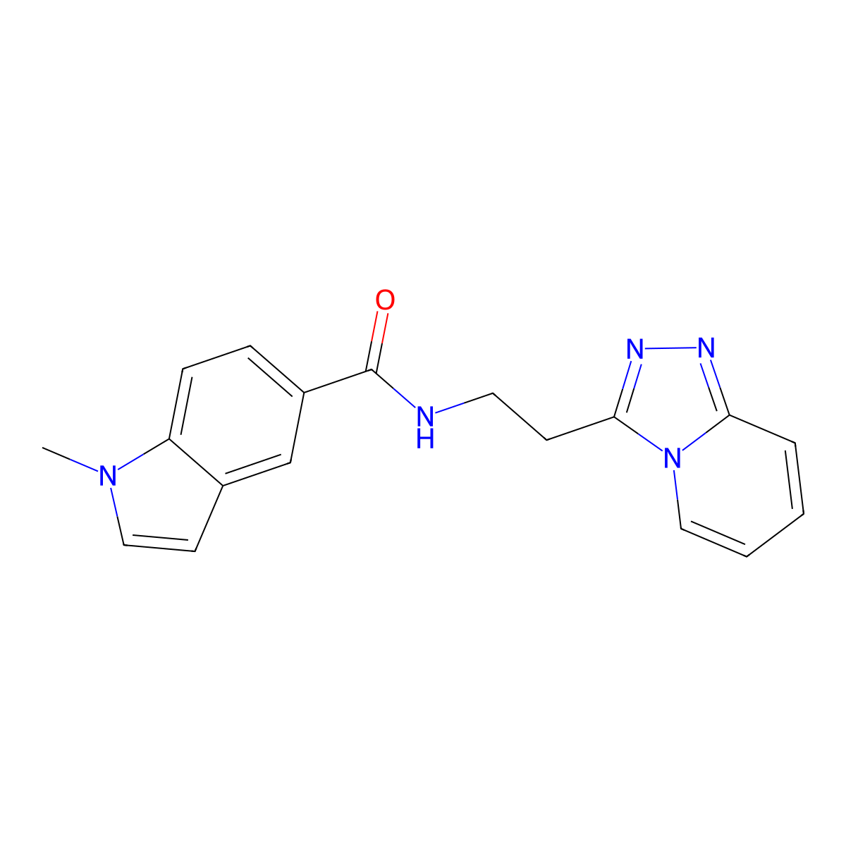 1-methyl-N-(2-[1,2,4]triazolo[4,3-a]pyridin-3-ylethyl)-1H-indole-5-carboxamide molecular structure, CAS 1435978-97-4