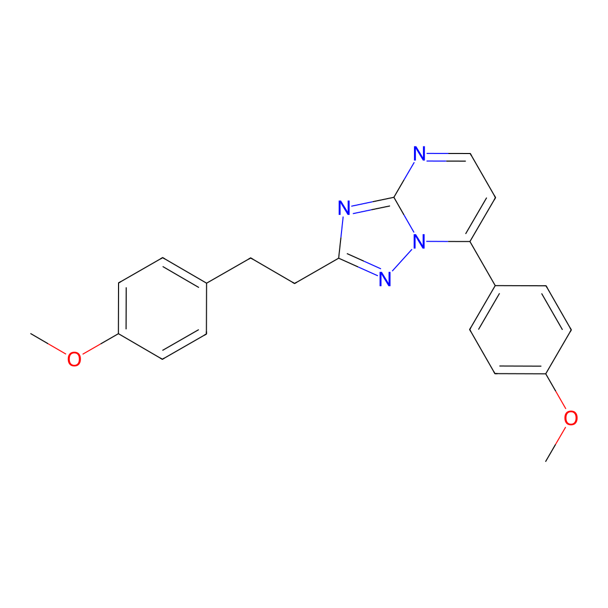 2-(4-Methoxyphenethyl)-7-(4-methoxyphenyl)[1,2,4]triazolo[1,5-a]pyrimidine molecular structure, CAS 1435979-13-7