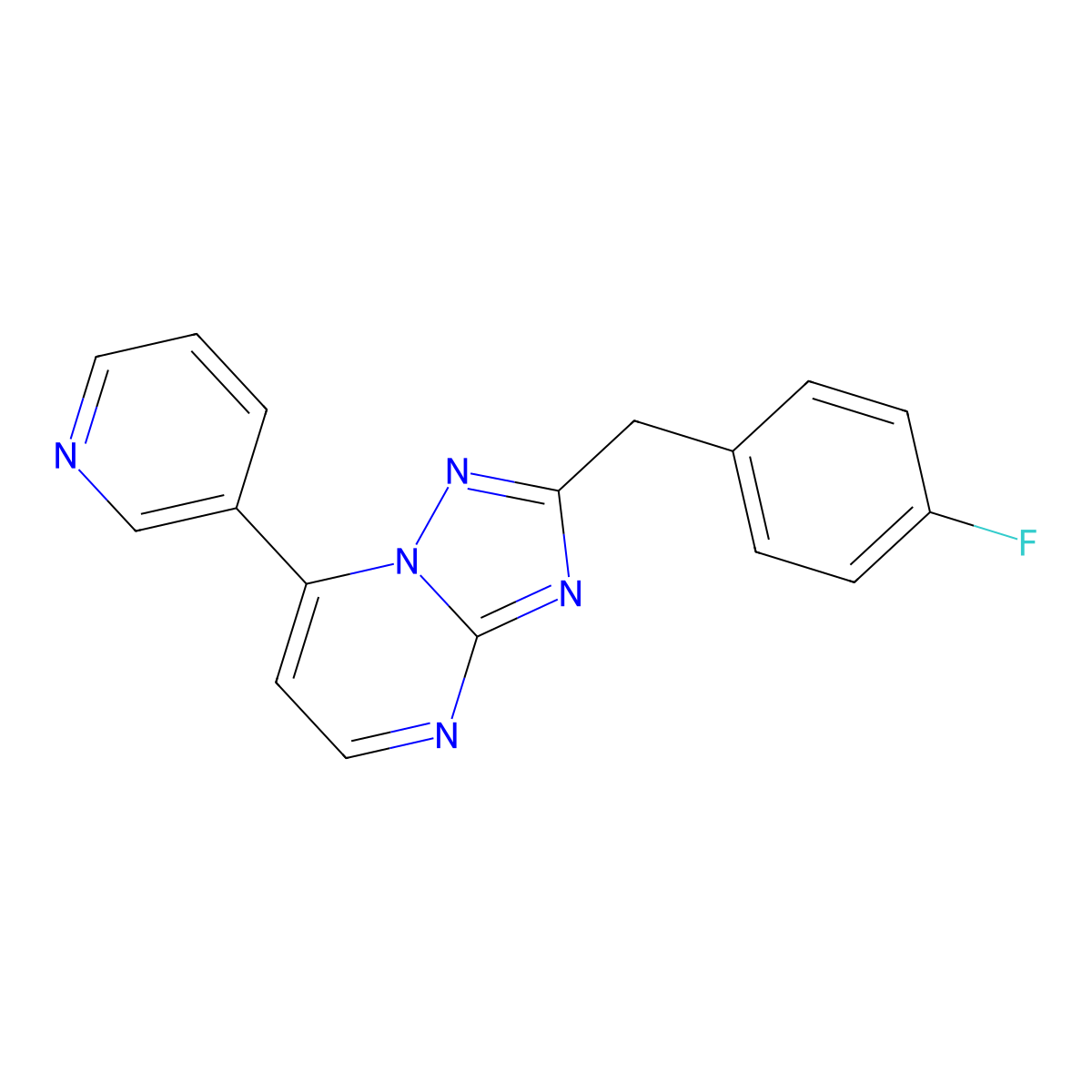 2-(4-Fluorobenzyl)-7-(3-pyridyl)[1,2,4]triazolo[1,5-a]pyrimidine molecular structure, CAS 1435979-23-9
