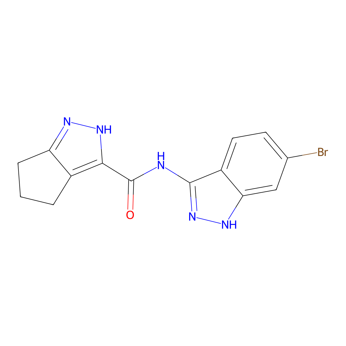 N-(6-bromo-1H-indazol-3-yl)-2,4,5,6-tetrahydrocyclopenta[c]pyrazole-3-carboxamide molecular structure, CAS 1435979-28-4