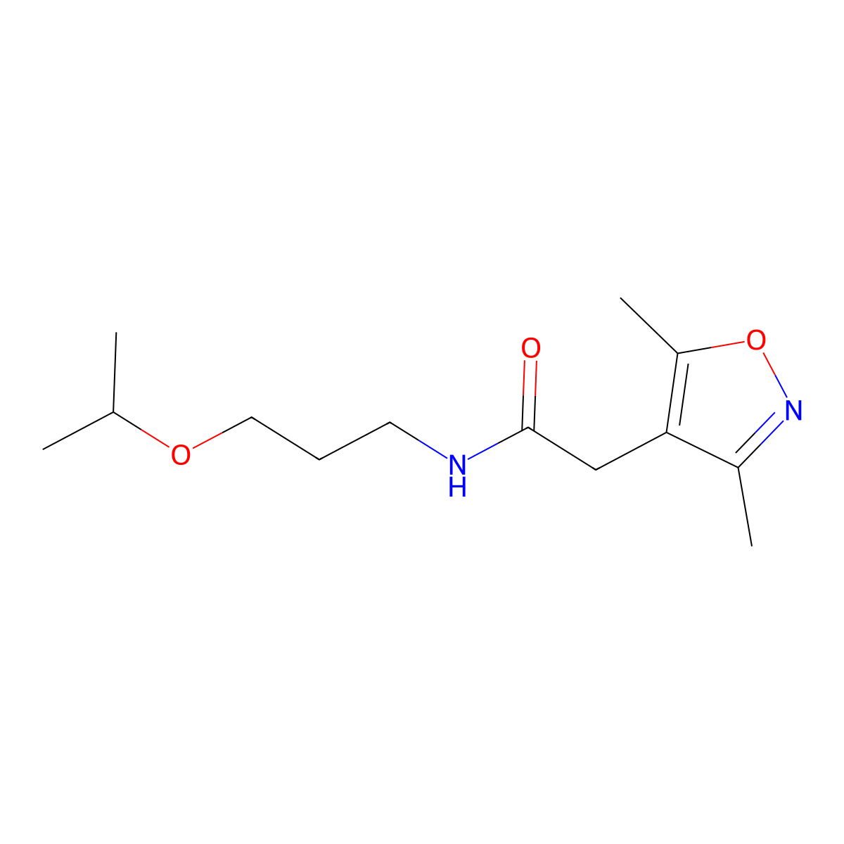 2-(3,5-dimethyl-4-isoxazolyl)-N~1~-(3-isopropoxypropyl)acetamide molecular structure, CAS 1435979-31-9