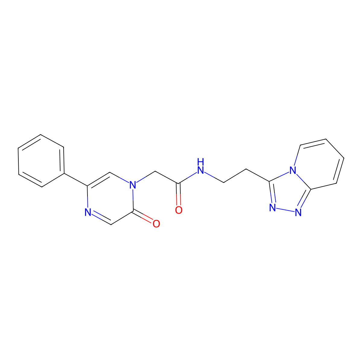 2-[2-oxo-5-phenyl-1(2H)-pyrazinyl]-N-(2-[1,2,4]triazolo[4,3-a]pyridin-3-ylethyl)acetamide molecular structure, CAS 1435979-65-9