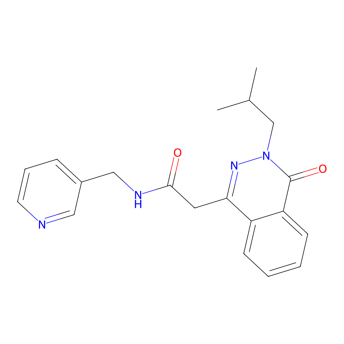 2-[3-(2-methylpropyl)-4-oxo-3,4-dihydrophthalazin-1-yl]-N-(pyridin-3-ylmethyl)acetamide molecular structure, CAS 1435979-79-5