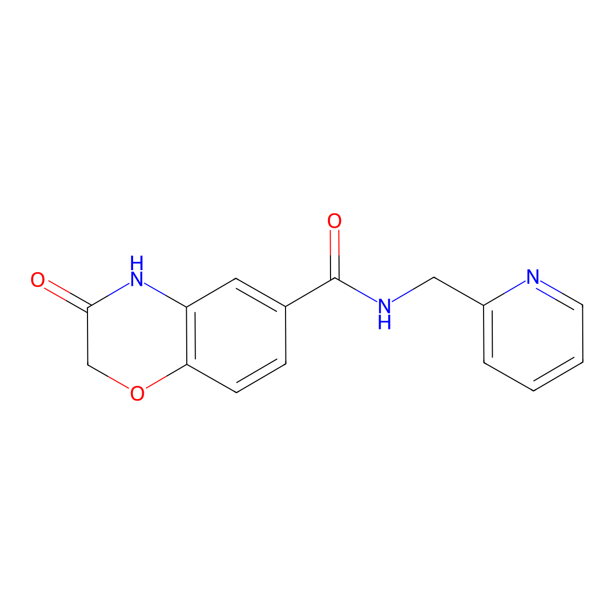 3-hydroxy-N-(pyridin-2-ylmethyl)-2H-1,4-benzoxazine-6-carboxamide molecular structure, CAS 1435980-05-4