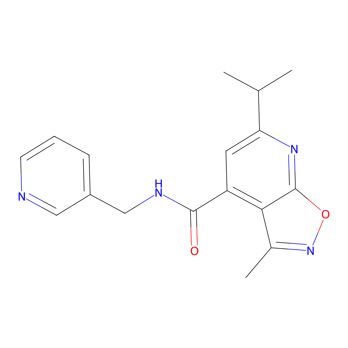6-isopropyl-3-methyl-N~4~-(3-pyridylmethyl)isoxazolo[5,4-b]pyridine-4-carboxamide molecular structure, CAS 1435980-06-5