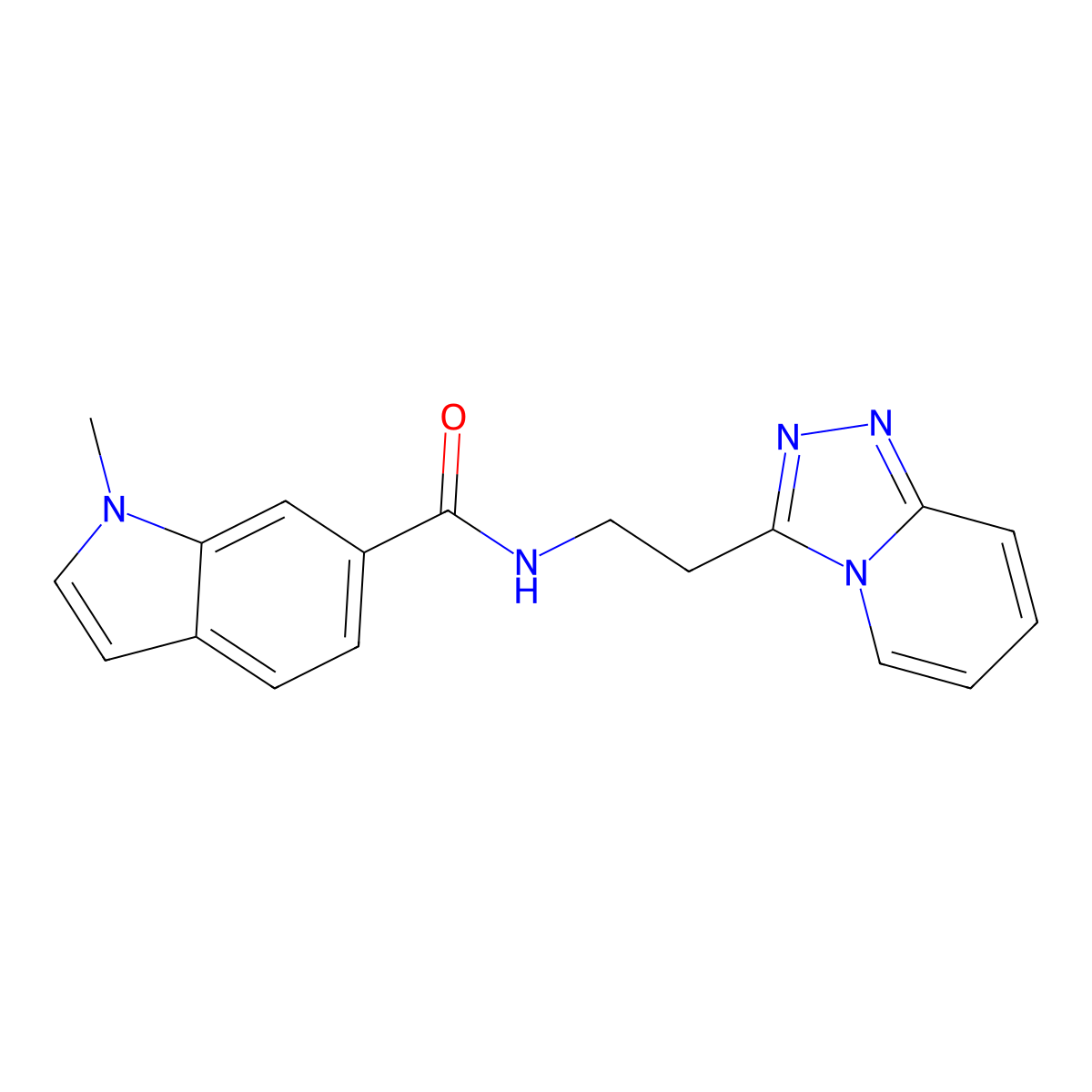 1-methyl-N-[2-([1,2,4]triazolo[4,3-a]pyridin-3-yl)ethyl]-1H-indole-6-carboxamide molecular structure, CAS 1435980-56-5