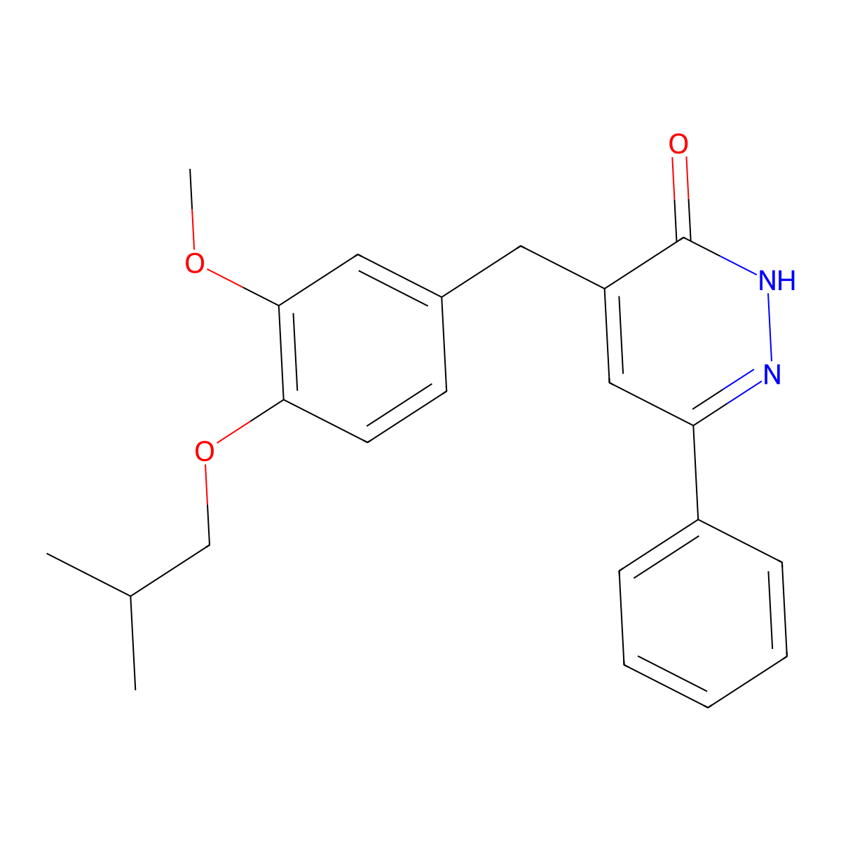 4-(4-isobutoxy-3-methoxybenzyl)-6-phenyl-3(2H)-pyridazinone molecular structure, CAS 1435980-69-0