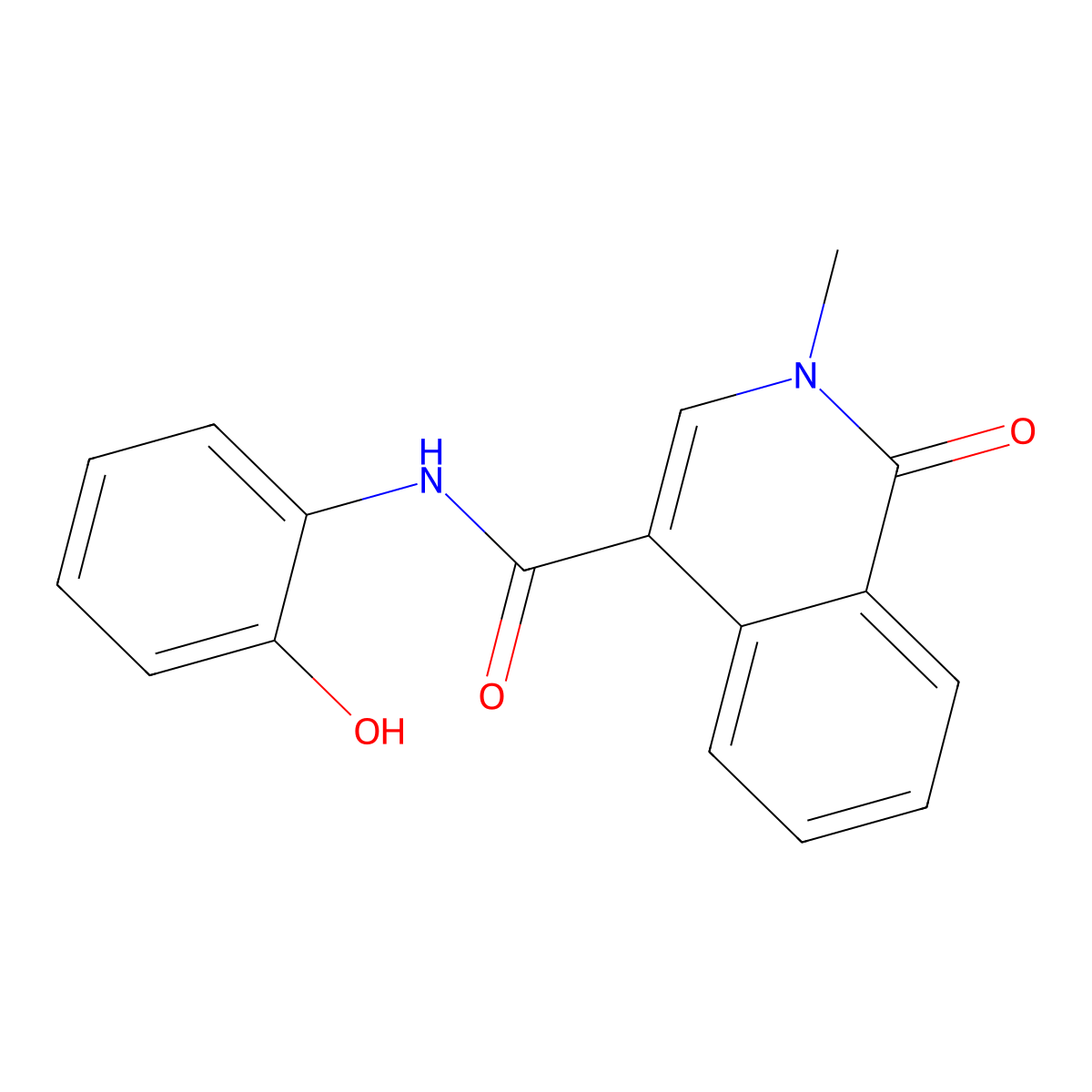 N-(2-hydroxyphenyl)-2-methyl-1-oxo-1,2-dihydroisoquinoline-4-carboxamide molecular structure, CAS 1435980-75-8