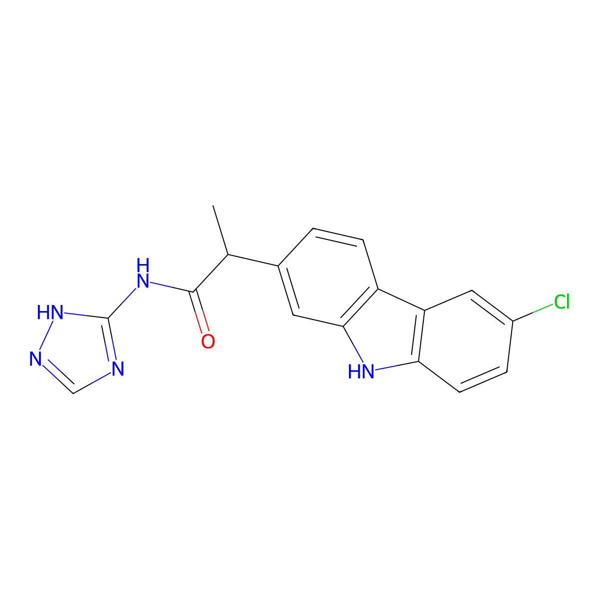 2-(6-chloro-9H-carbazol-2-yl)-N-(4H-1,2,4-triazol-3-yl)propanamide molecular structure, CAS 1435980-84-9
