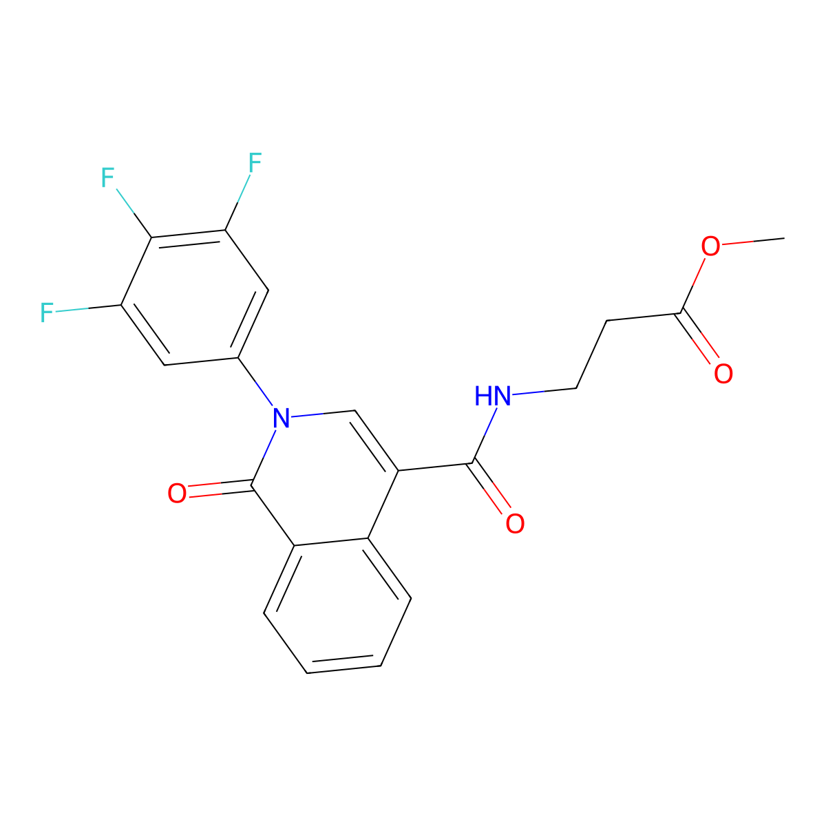 methyl N-{[1-oxo-2-(3,4,5-trifluorophenyl)-1,2-dihydroisoquinolin-4-yl]carbonyl}-beta-alaninate molecular structure, CAS 1435980-99-6