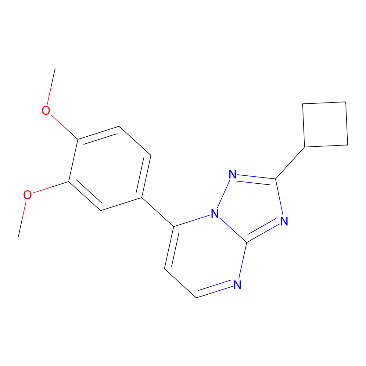 2-Cyclobutyl-7-(3,4-dimethoxyphenyl)[1,2,4]triazolo[1,5-a]pyrimidine molecular structure, CAS 1435981-12-6