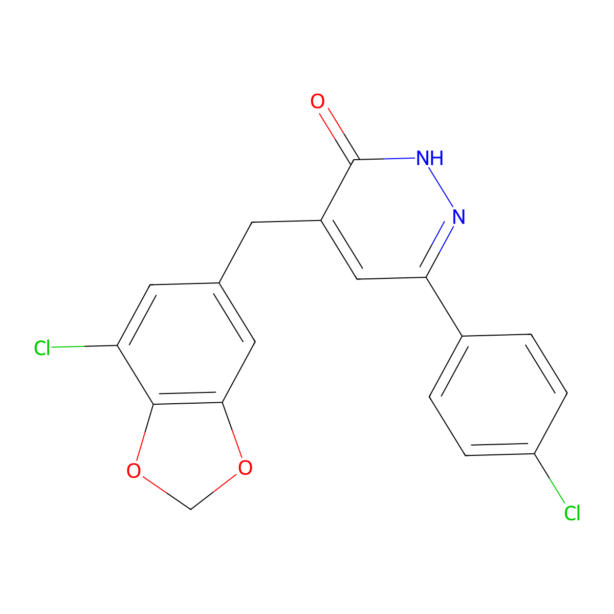 4-[(7-Chloro-1,3-benzodioxol-5-yl)methyl]-6-(4-chlorophenyl)pyridazin-3-ol molecular structure, CAS 1435981-15-9