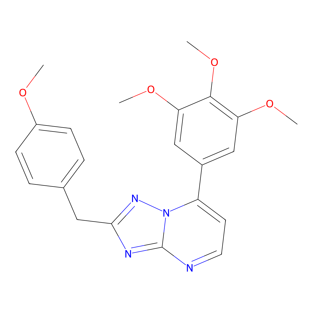 2-(4-Methoxybenzyl)-7-(3,4,5-trimethoxyphenyl)[1,2,4]triazolo[1,5-a]pyrimidine molecular structure, CAS 1435981-57-9