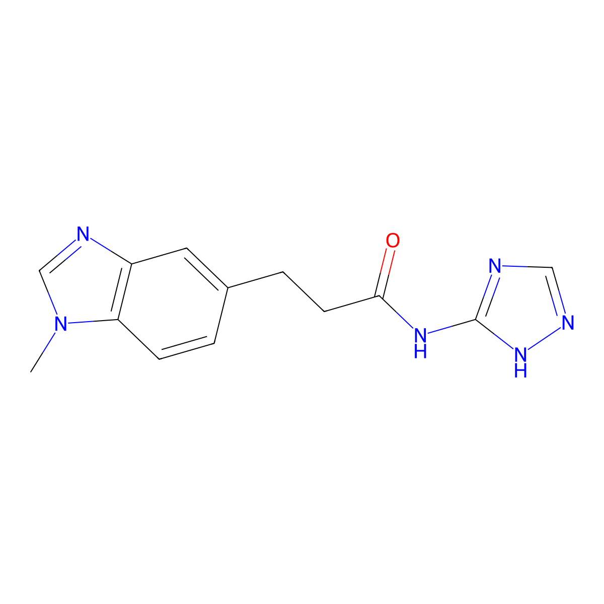 3-(1-methyl-1H-benzimidazol-5-yl)-N-(4H-1,2,4-triazol-3-yl)propanamide molecular structure, CAS 1435981-87-5