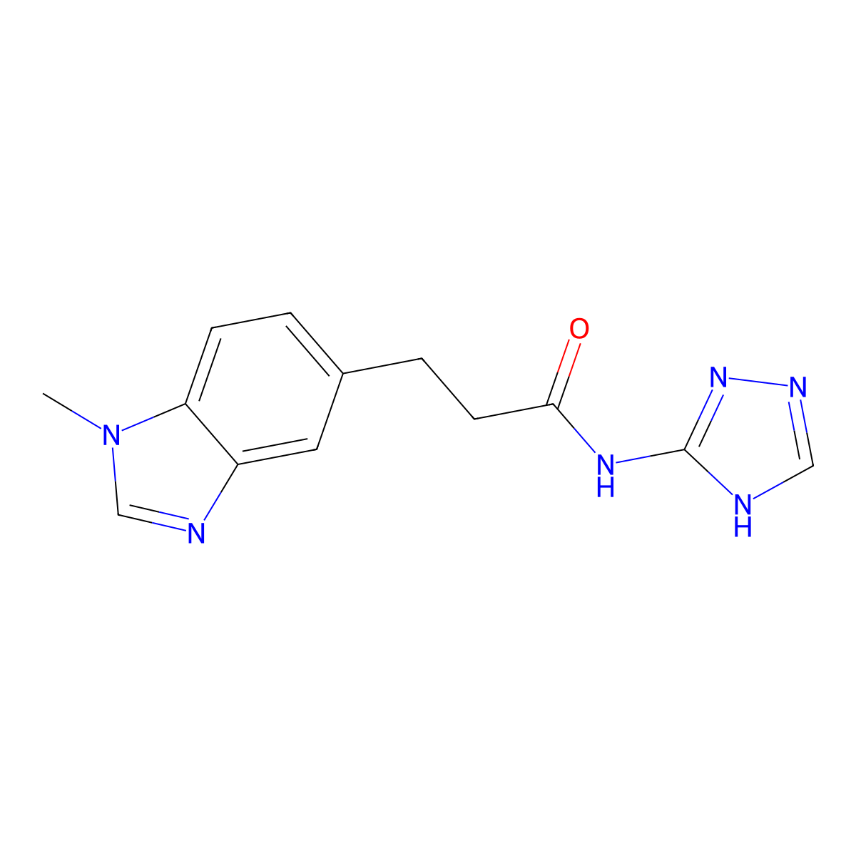 3-(1-methyl-1H-benzimidazol-5-yl)-N-(4H-1,2,4-triazol-3-yl)propanamide molecular structure, CAS 1435981-87-5