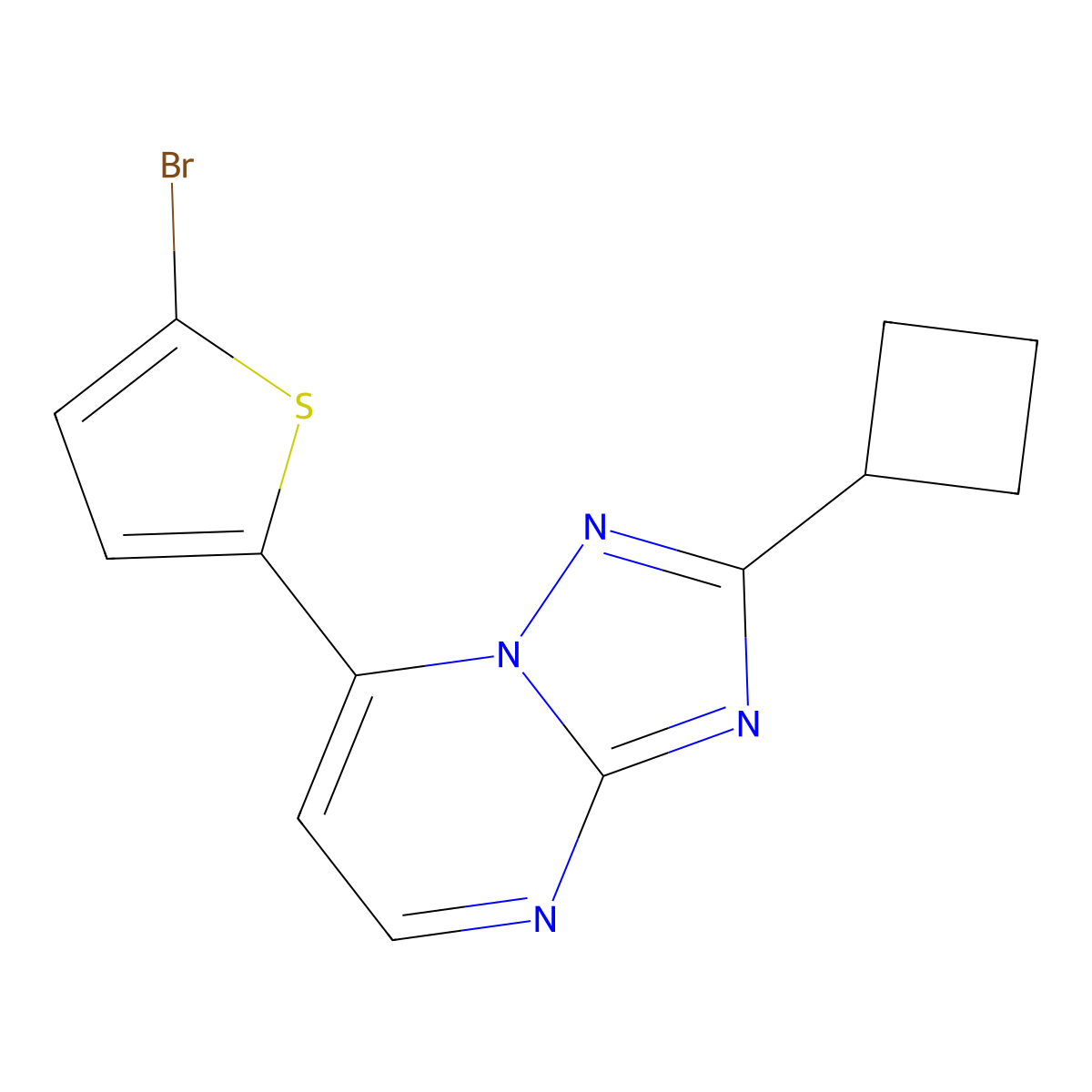 7-(5-Bromo-2-thienyl)-2-cyclobutyl[1,2,4]triazolo[1,5-a]pyrimidine molecular structure, CAS 1435982-01-6