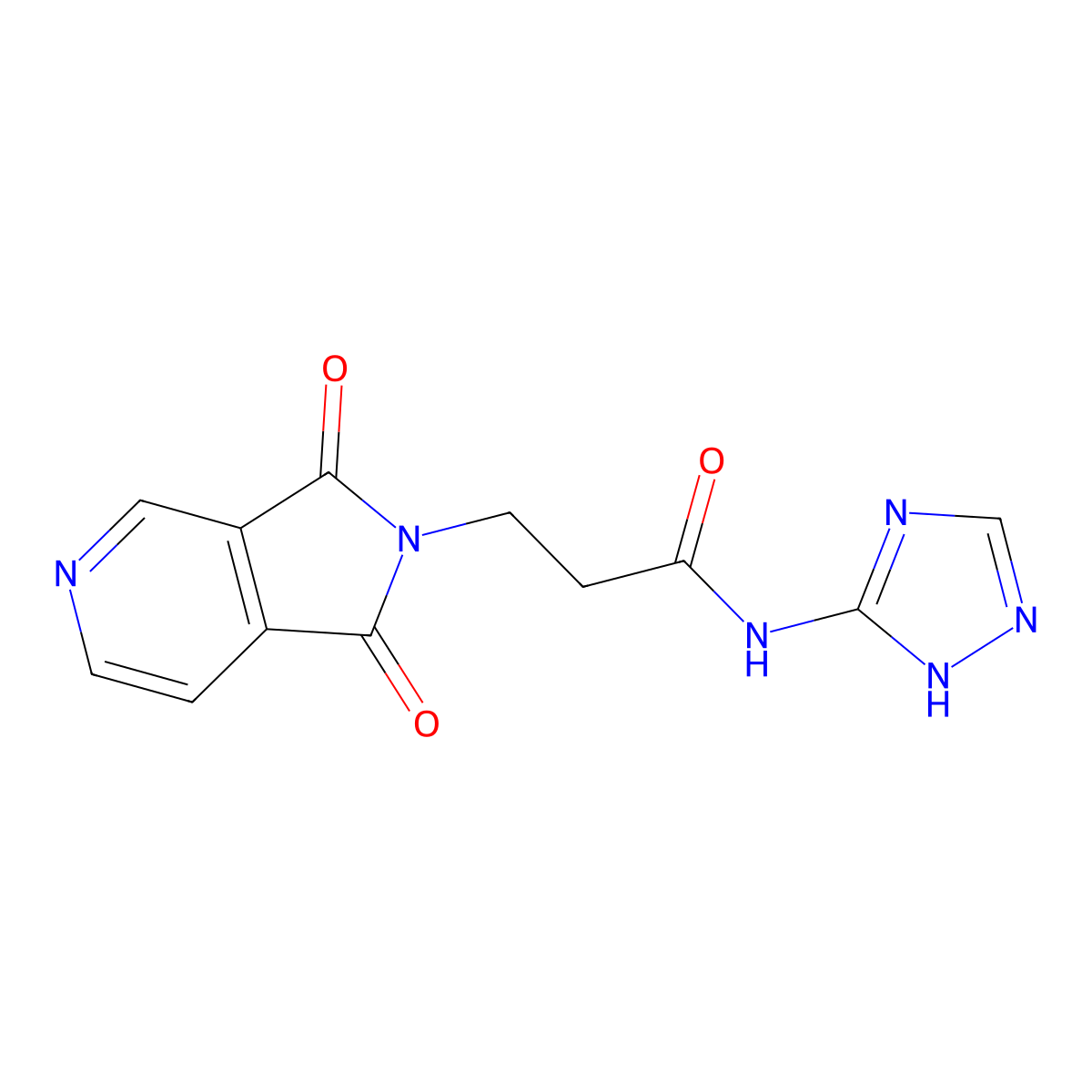 3-(1,3-dioxo-1,3-dihydro-2H-pyrrolo[3,4-c]pyridin-2-yl)-N-(4H-1,2,4-triazol-3-yl)propanamide molecular structure, CAS 1435982-27-6