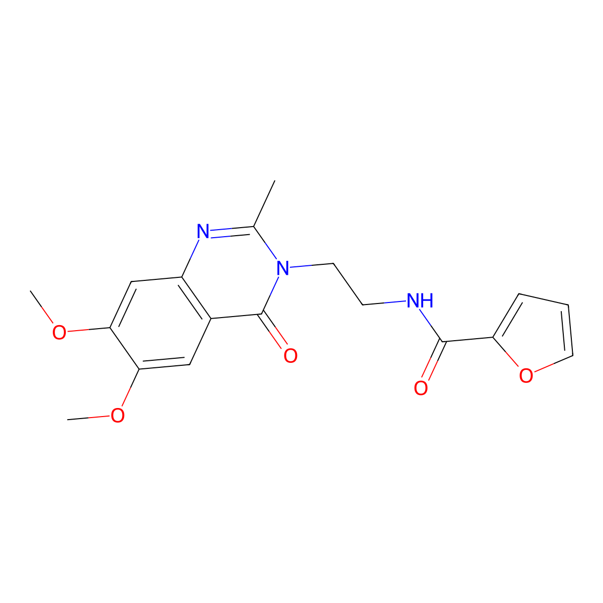 N-[2-(6,7-dimethoxy-2-methyl-4-oxoquinazolin-3(4H)-yl)ethyl]furan-2-carboxamide molecular structure, CAS 1435982-55-0