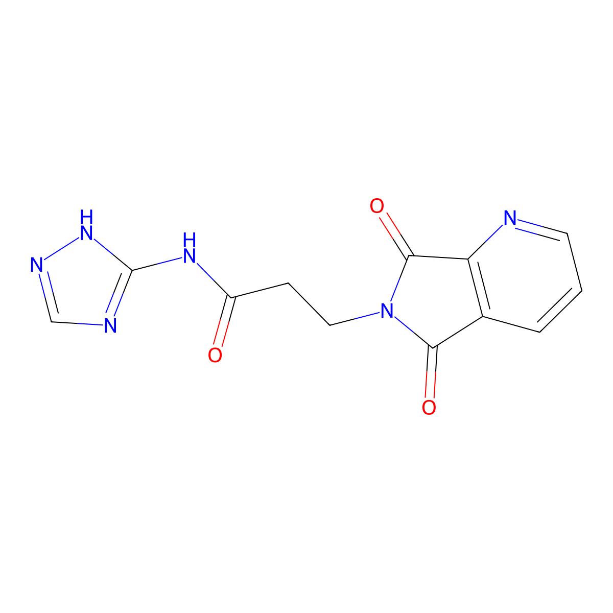 3-(5,7-dioxo-5,7-dihydro-6H-pyrrolo[3,4-b]pyridin-6-yl)-N-(4H-1,2,4-triazol-3-yl)propanamide molecular structure, CAS 1435982-73-2