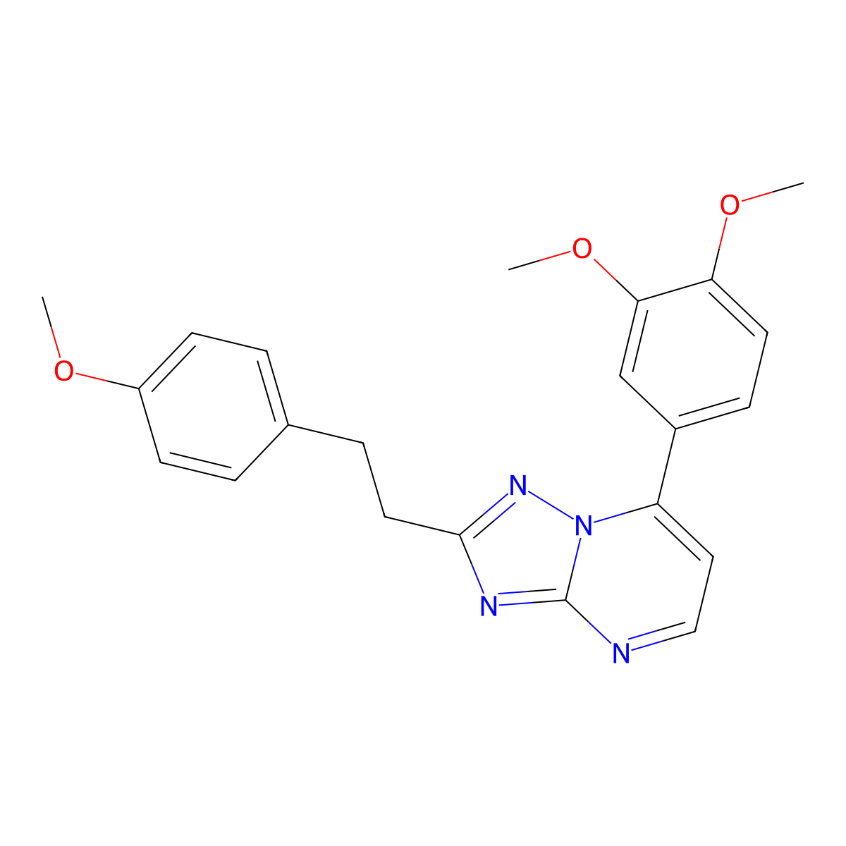7-(3,4-Dimethoxyphenyl)-2-[2-(4-methoxyphenyl)ethyl][1,2,4]triazolo[1,5-a]pyrimidine molecular structure, CAS 1435982-77-6