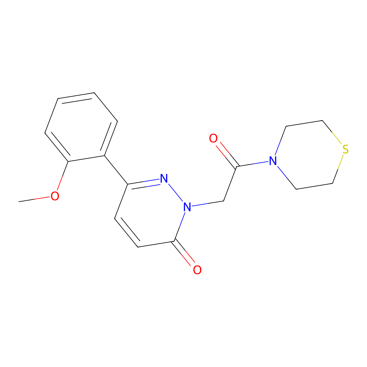 6-(2-methoxyphenyl)-2-[2-oxo-2-(thiomorpholin-4-yl)ethyl]pyridazin-3(2H)-one molecular structure, CAS 1435983-05-3