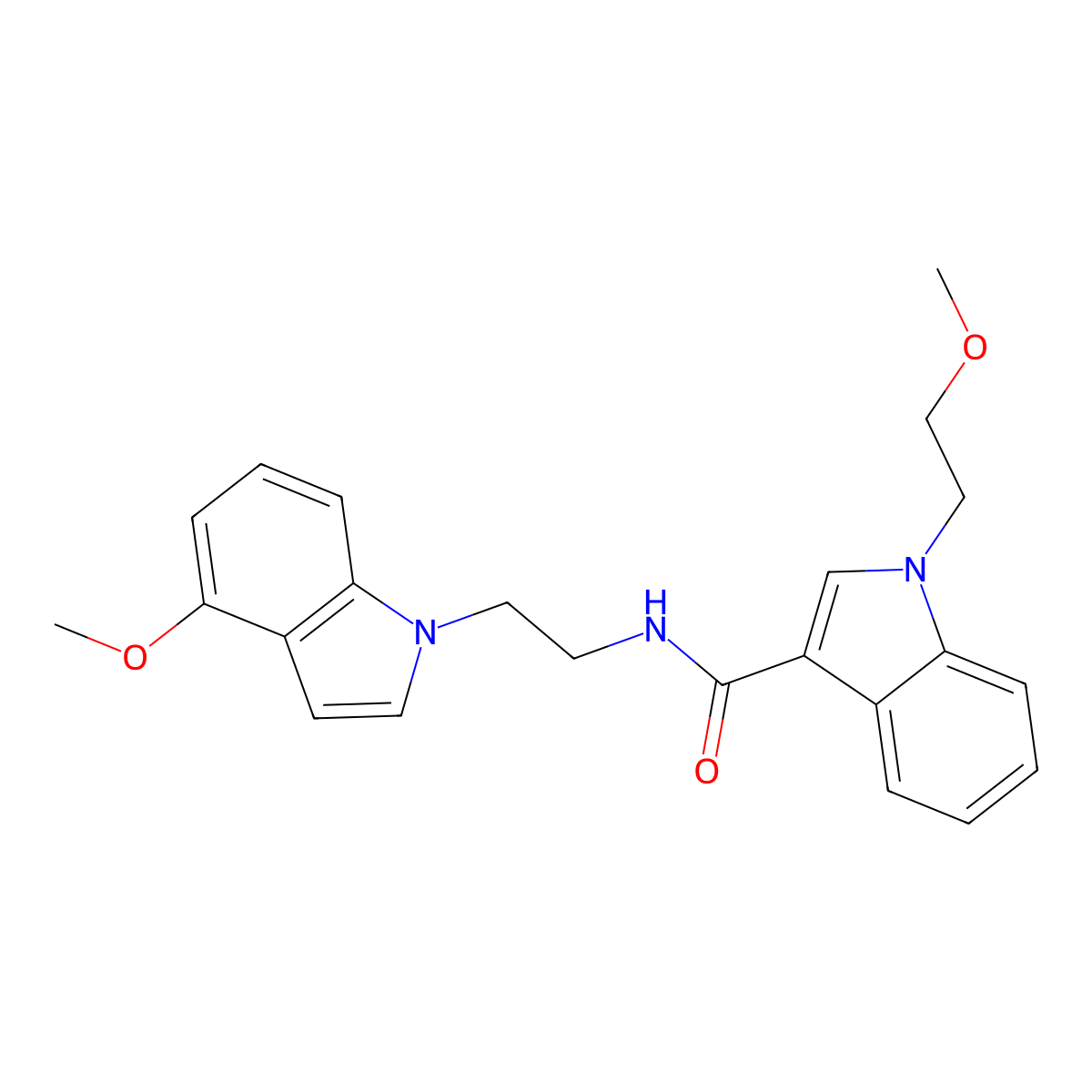 1-(2-methoxyethyl)-N-[2-(4-methoxy-1H-indol-1-yl)ethyl]-1H-indole-3-carboxamide molecular structure, CAS 1435983-07-5