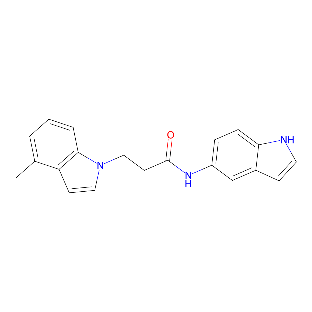 N-(1H-indol-5-yl)-3-(4-methyl-1H-indol-1-yl)propanamide molecular structure, CAS 1435983-14-4