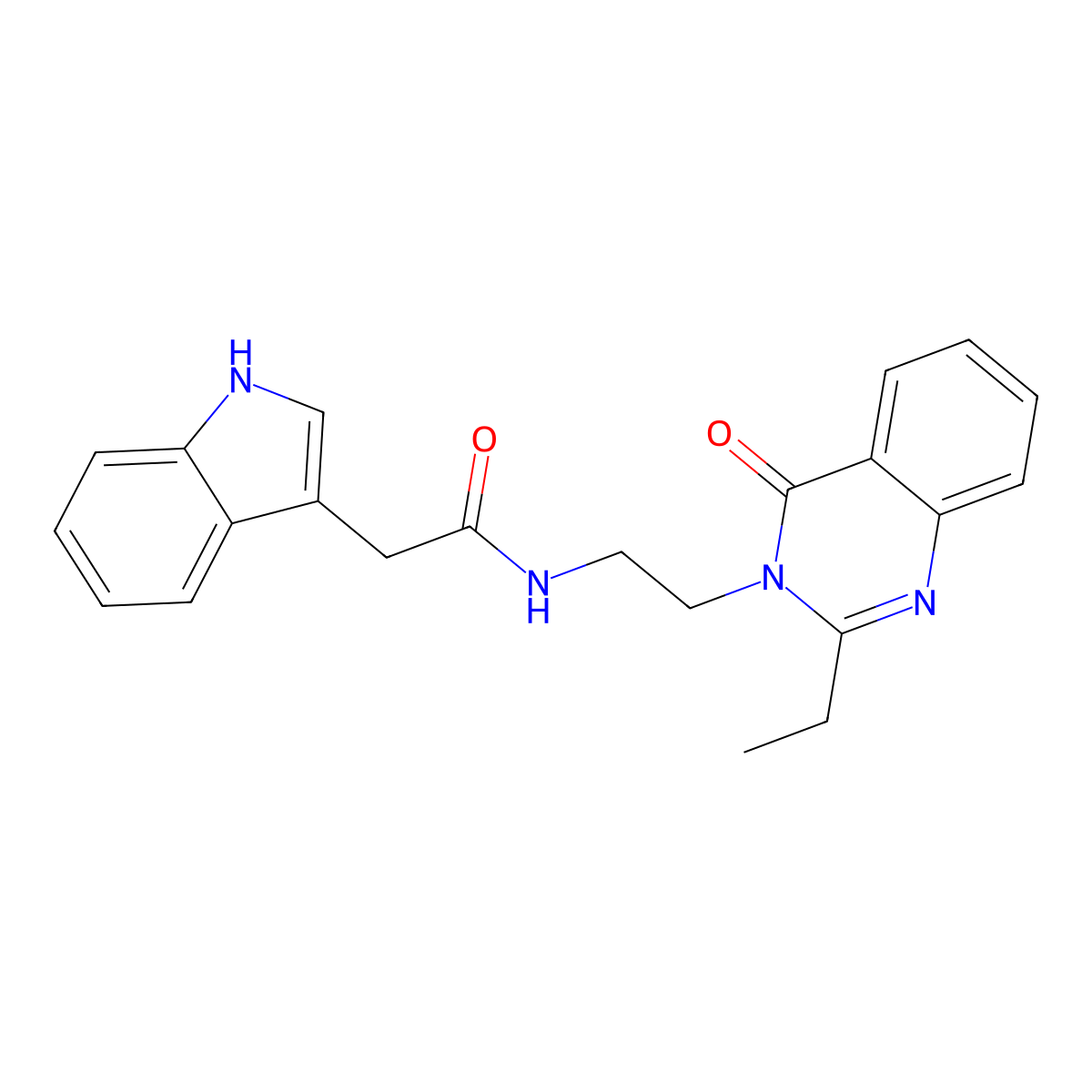 N-[2-(2-ethyl-4-oxoquinazolin-3(4H)-yl)ethyl]-2-(1H-indol-3-yl)acetamide molecular structure, CAS 1435983-29-1