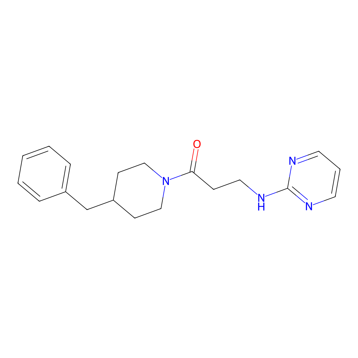 1-(4-Benzylpiperidino)-3-(2-pyrimidinylamino)-1-propanone molecular structure, CAS 1435983-31-5