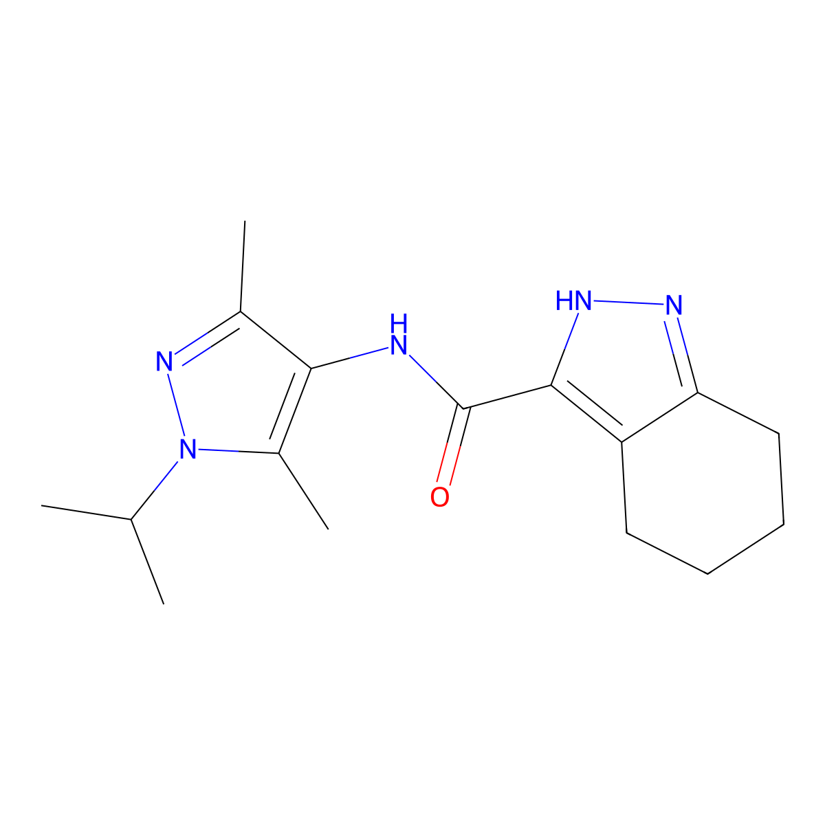 N-[3,5-dimethyl-1-(propan-2-yl)-1H-pyrazol-4-yl]-4,5,6,7-tetrahydro-2H-indazole-3-carboxamide molecular structure, CAS 1435983-40-6