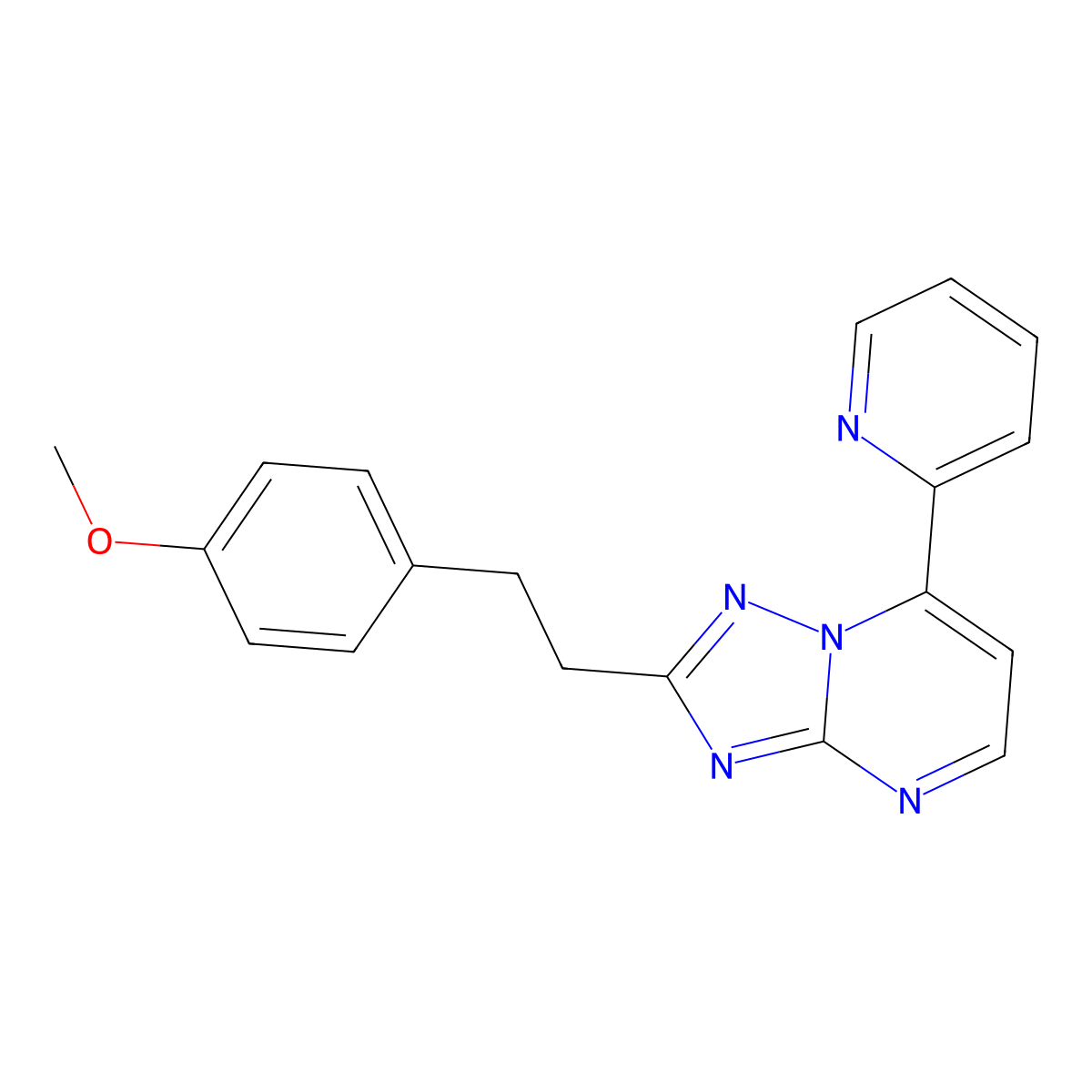 2-(4-Methoxyphenethyl)-7-(2-pyridyl)[1,2,4]triazolo[1,5-a]pyrimidine molecular structure, CAS 1435983-60-0