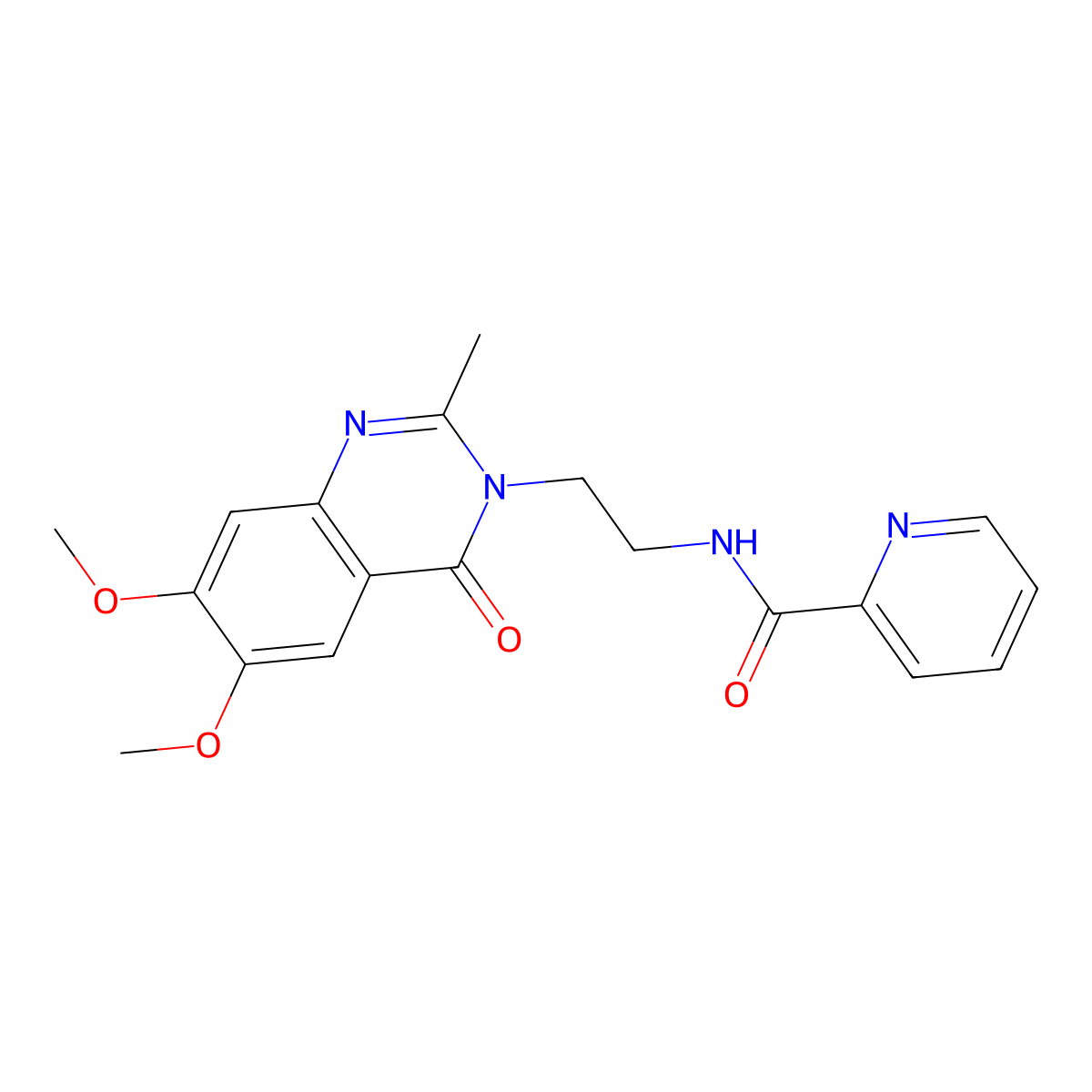 N-[2-(6,7-dimethoxy-2-methyl-4-oxoquinazolin-3(4H)-yl)ethyl]pyridine-2-carboxamide molecular structure, CAS 1435983-68-8