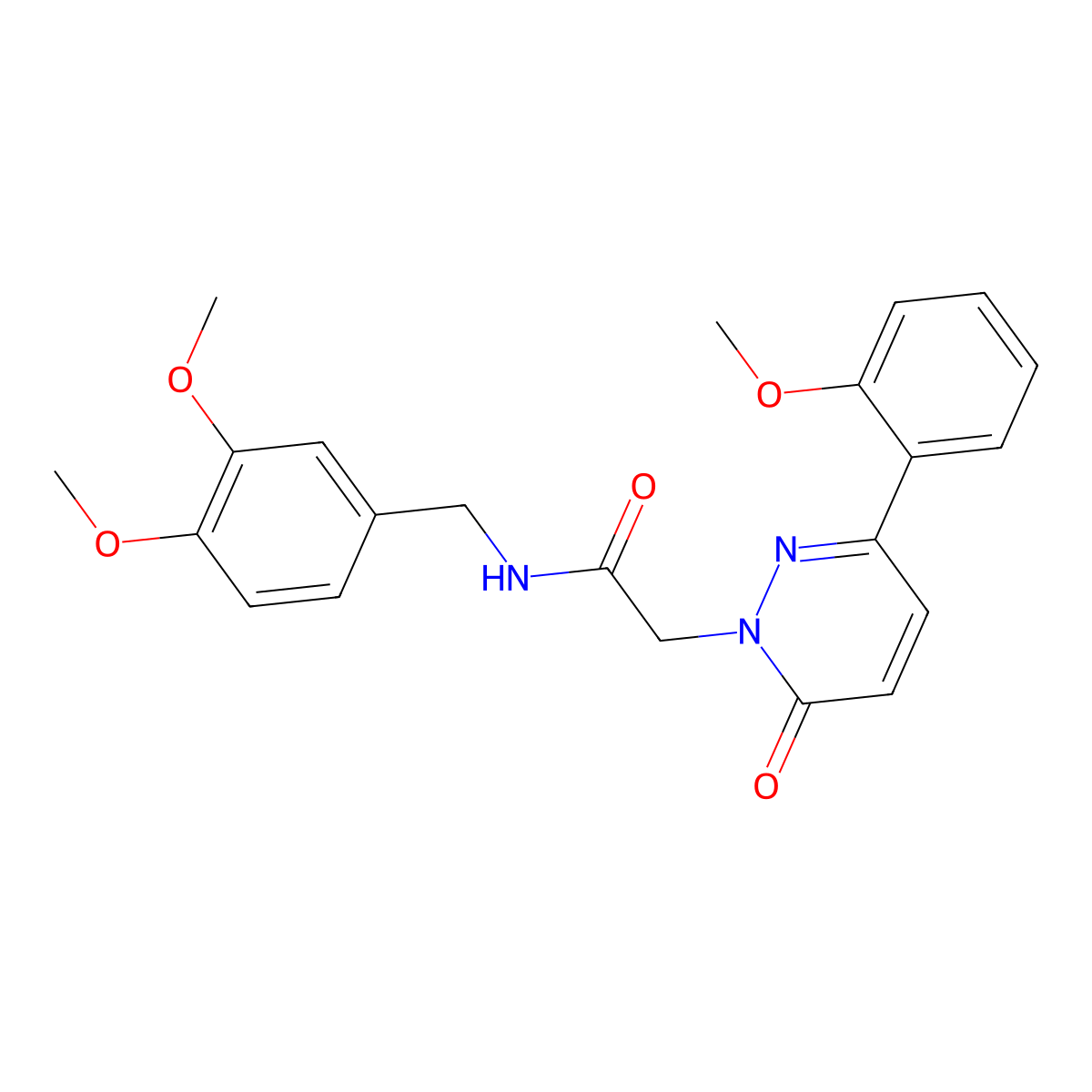 N~1~-(3,4-dimethoxybenzyl)-2-[3-(2-methoxyphenyl)-6-oxo-1(6H)-pyridazinyl]acetamide molecular structure, CAS 1435983-69-9