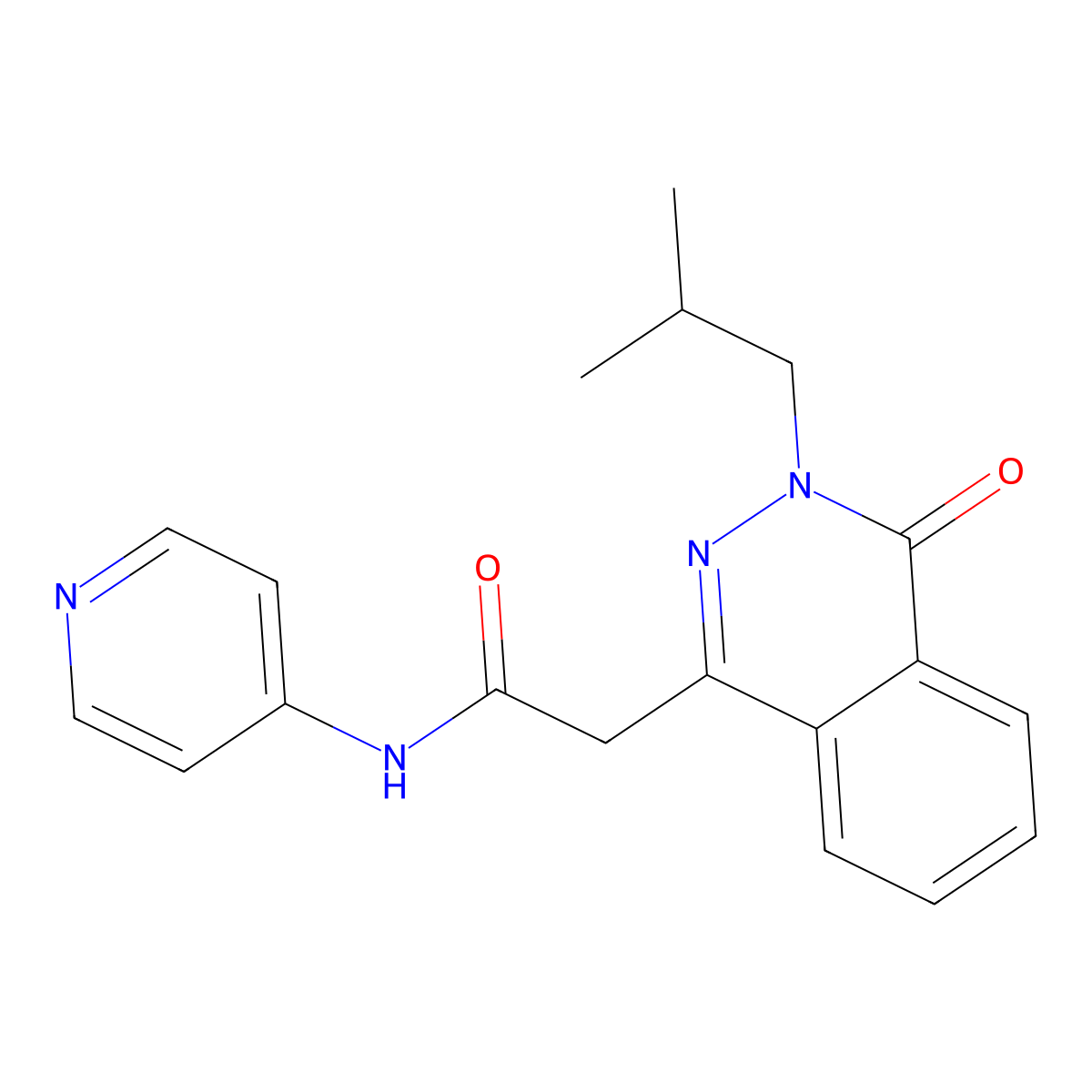 2-[3-(2-methylpropyl)-4-oxo-3,4-dihydrophthalazin-1-yl]-N-(pyridin-4-yl)acetamide molecular structure, CAS 1435983-96-2