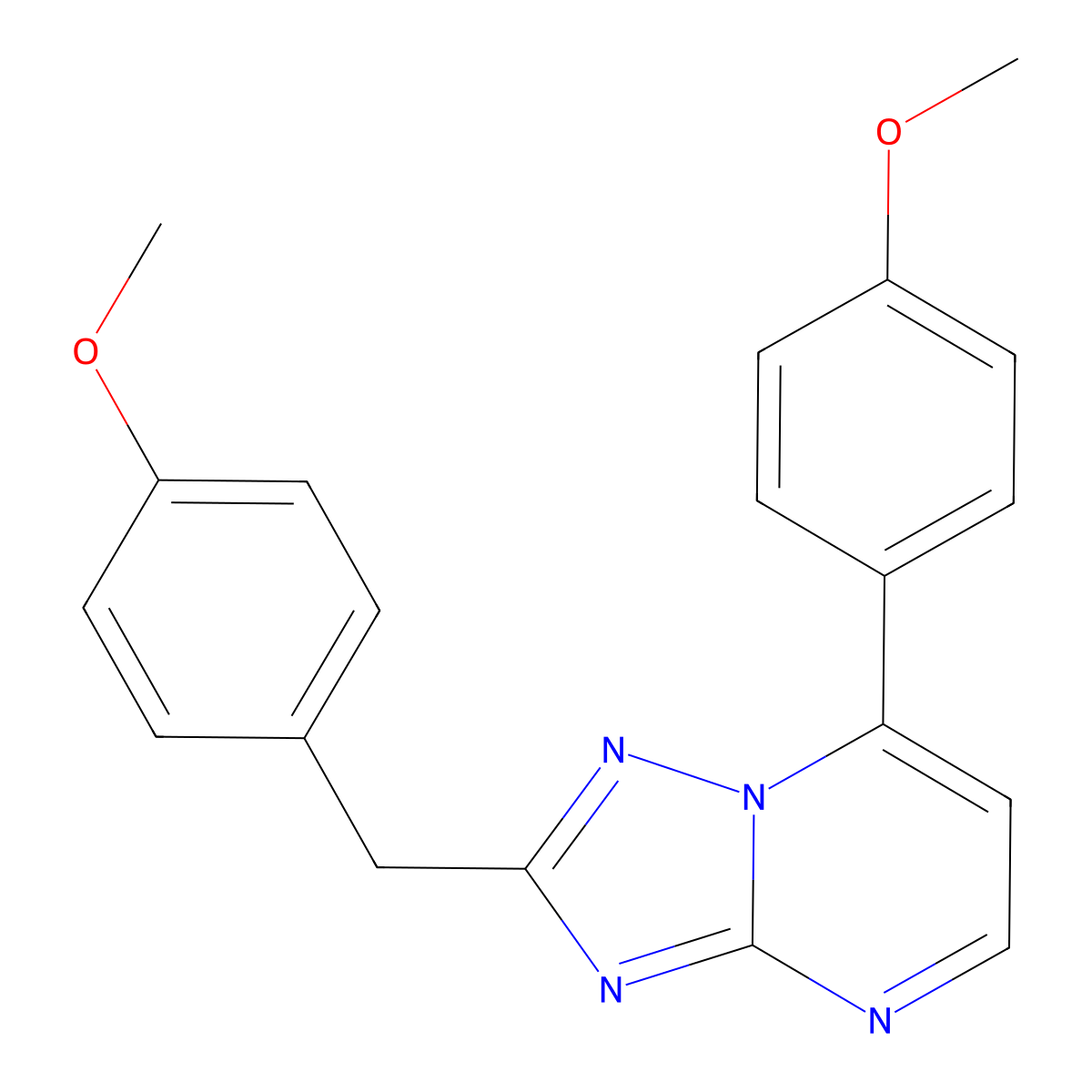 2-(4-Methoxybenzyl)-7-(4-methoxyphenyl)[1,2,4]triazolo[1,5-a]pyrimidine molecular structure, CAS 1435983-98-4