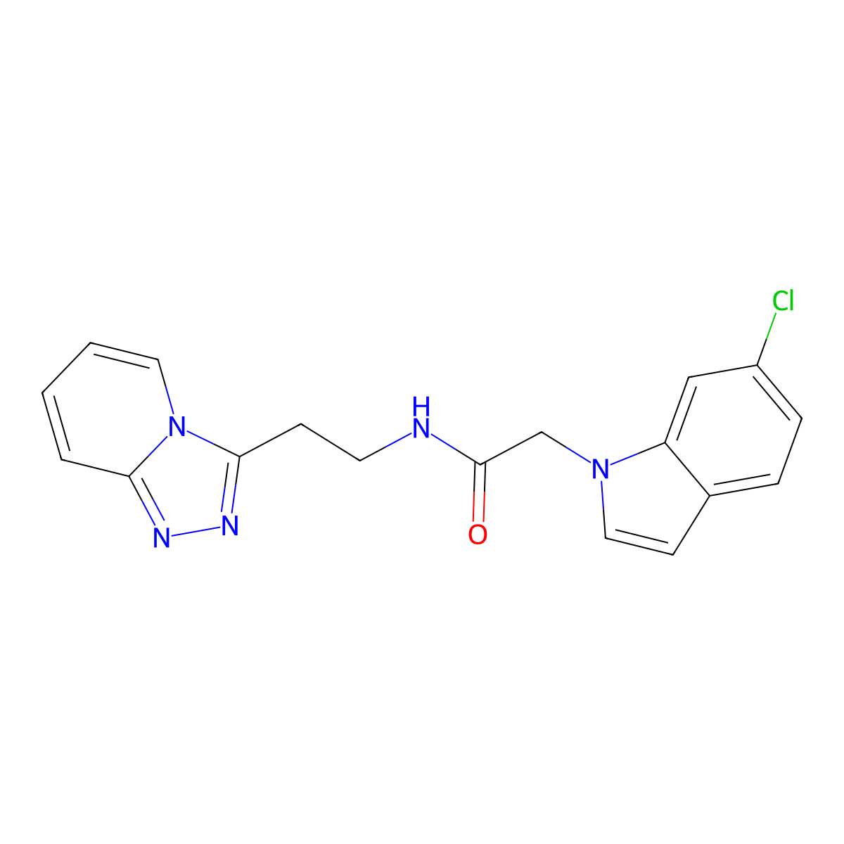 2-(6-chloro-1H-indol-1-yl)-N-[2-([1,2,4]triazolo[4,3-a]pyridin-3-yl)ethyl]acetamide molecular structure, CAS 1435984-05-6
