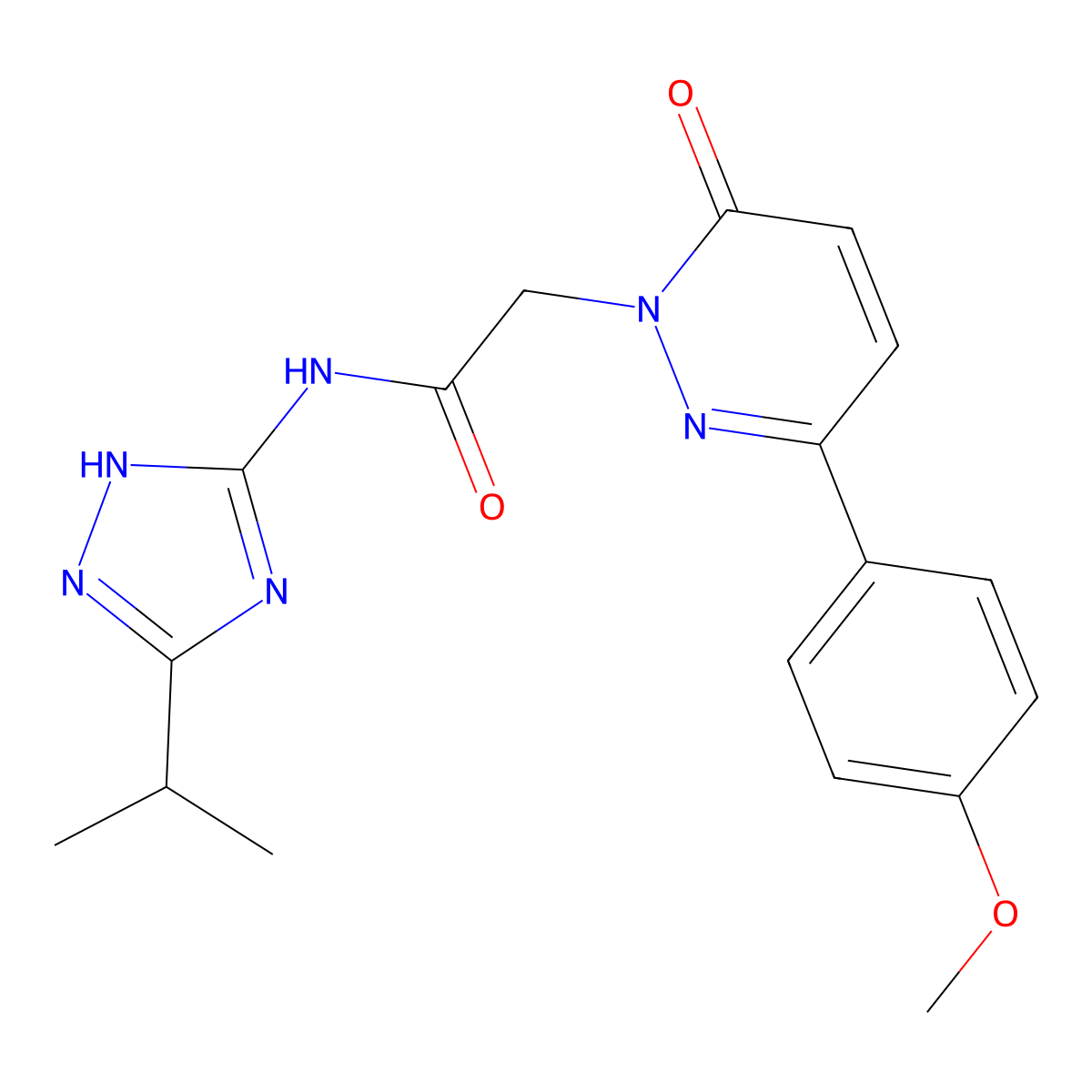 2-[3-(4-methoxyphenyl)-6-oxopyridazin-1(6H)-yl]-N-[3-(propan-2-yl)-1H-1,2,4-triazol-5-yl]acetamide molecular structure, CAS 1435984-27-2