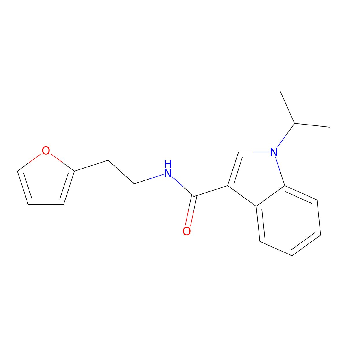 N-[2-(2-furyl)ethyl]-1-isopropyl-1H-indole-3-carboxamide molecular structure, CAS 1435984-43-2