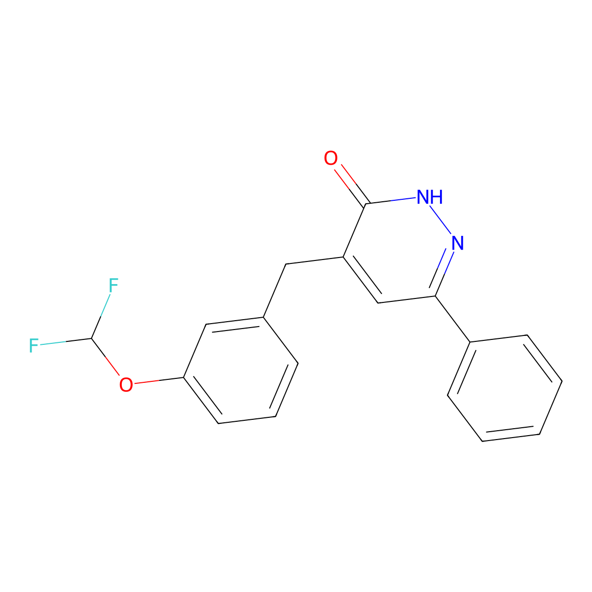 4-[3-(Difluoromethoxy)benzyl]-6-phenylpyridazin-3-ol molecular structure, CAS 1435984-70-5