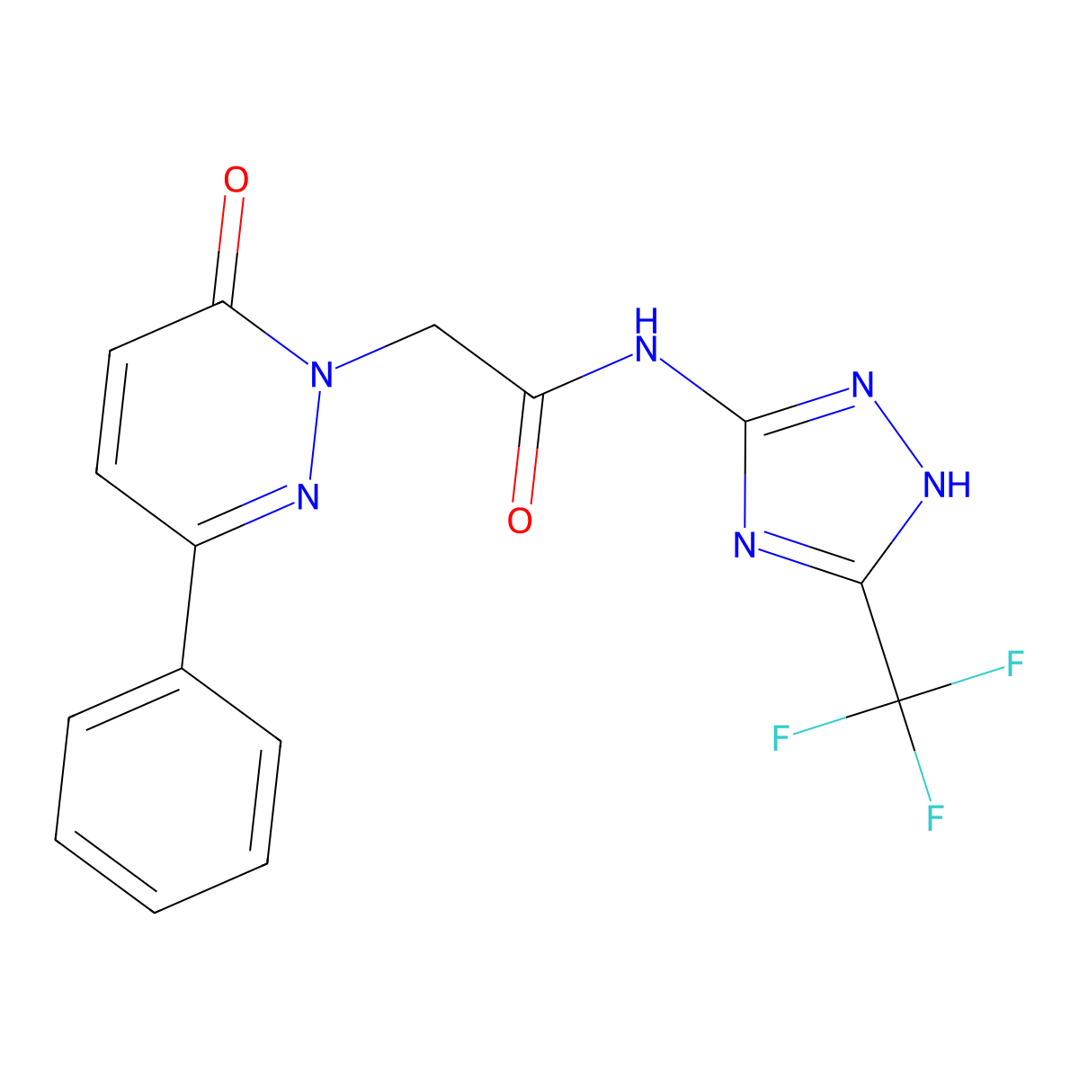 2-(6-oxo-3-phenylpyridazin-1(6H)-yl)-N-[3-(trifluoromethyl)-1H-1,2,4-triazol-5-yl]acetamide molecular structure, CAS 1435984-73-8