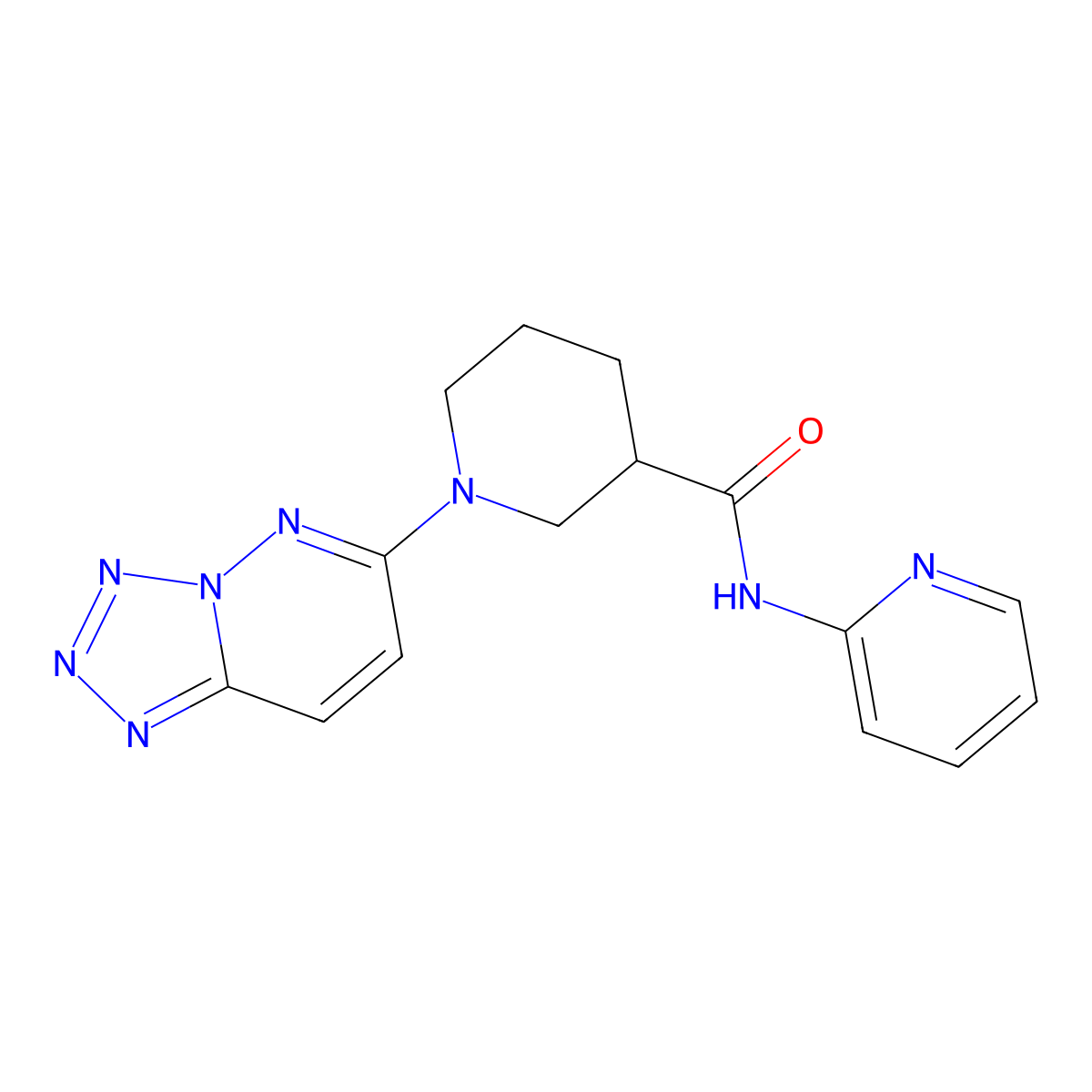 N-(pyridin-2-yl)-1-(tetrazolo[1,5-b]pyridazin-6-yl)piperidine-3-carboxamide molecular structure, CAS 1435984-80-7