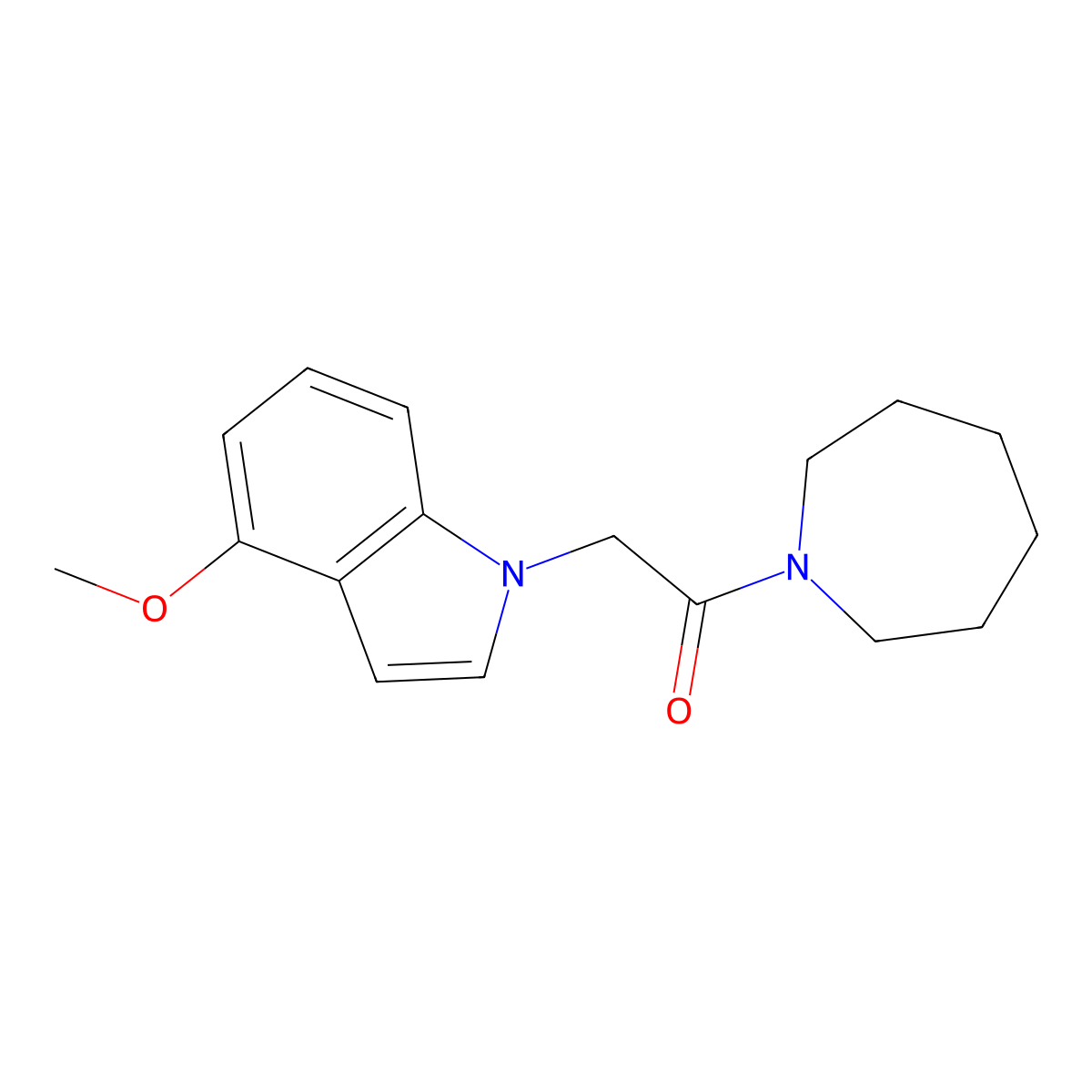 1-(azepan-1-yl)-2-(4-methoxy-1H-indol-1-yl)ethanone molecular structure, CAS 1435984-87-4