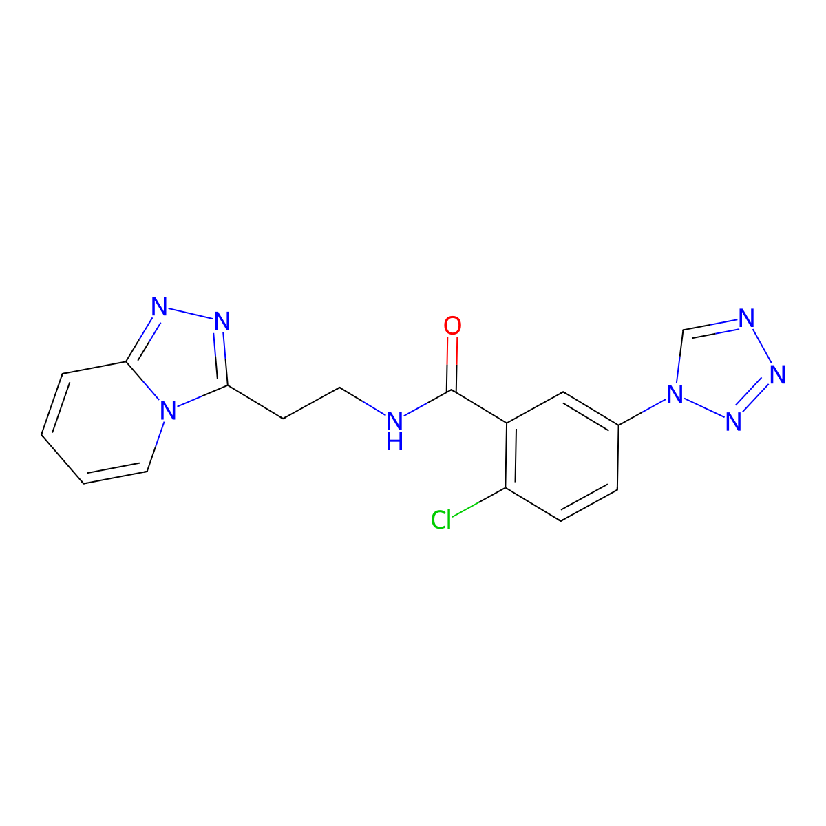 2-chloro-5-(1H-1,2,3,4-tetraazol-1-yl)-N-(2-[1,2,4]triazolo[4,3-a]pyridin-3-ylethyl)benzamide molecular structure, CAS 1435984-95-4