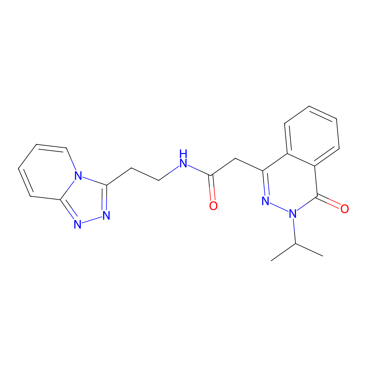 2-(3-isopropyl-4-oxo-3,4-dihydro-1-phthalazinyl)-N-(2-[1,2,4]triazolo[4,3-a]pyridin-3-ylethyl)acetamide molecular structure, CAS 1435985-25-3