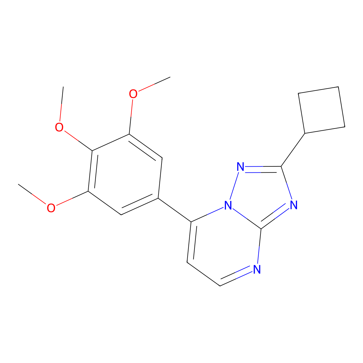 2-Cyclobutyl-7-(3,4,5-trimethoxyphenyl)[1,2,4]triazolo[1,5-a]pyrimidine molecular structure, CAS 1435985-30-0