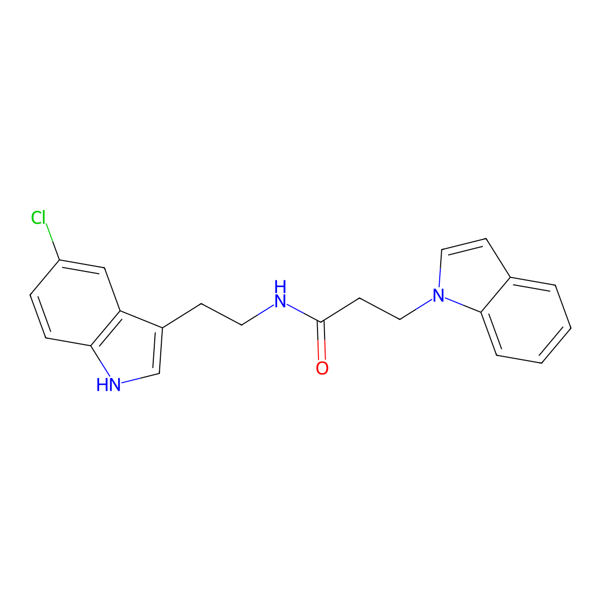 N-[2-(5-chloro-1H-indol-3-yl)ethyl]-3-(1H-indol-1-yl)propanamide molecular structure, CAS 1435985-32-2