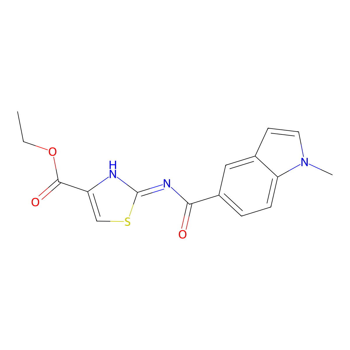 ethyl 2-{[(1-methyl-1H-indol-5-yl)carbonyl]amino}-1,3-thiazole-4-carboxylate molecular structure, CAS 1435985-34-4