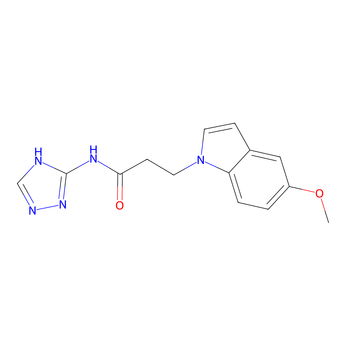 3-(5-methoxy-1H-indol-1-yl)-N-(4H-1,2,4-triazol-3-yl)propanamide molecular structure, CAS 1435985-48-0