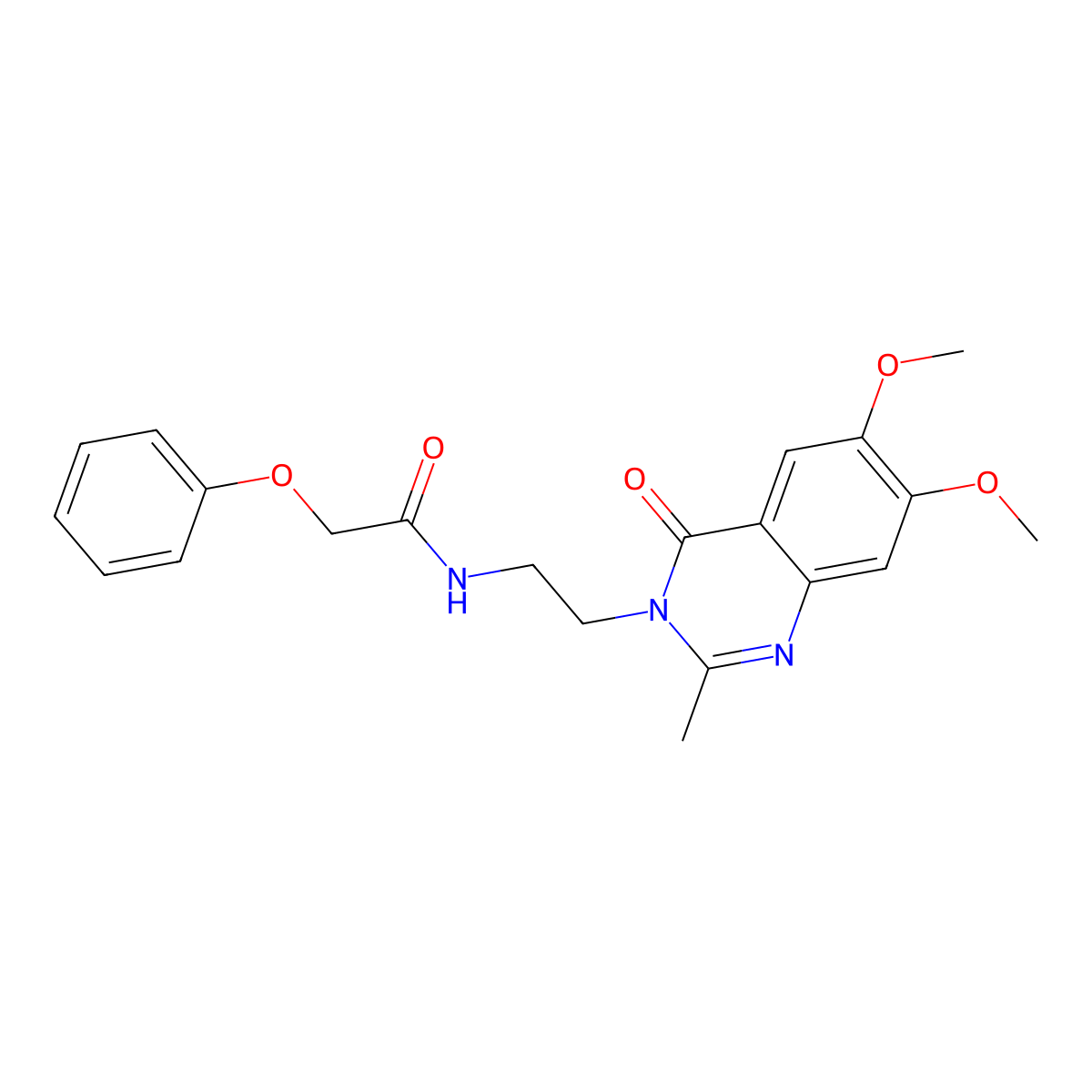 N-[2-(6,7-dimethoxy-2-methyl-4-oxoquinazolin-3(4H)-yl)ethyl]-2-phenoxyacetamide molecular structure, CAS 1435985-50-4