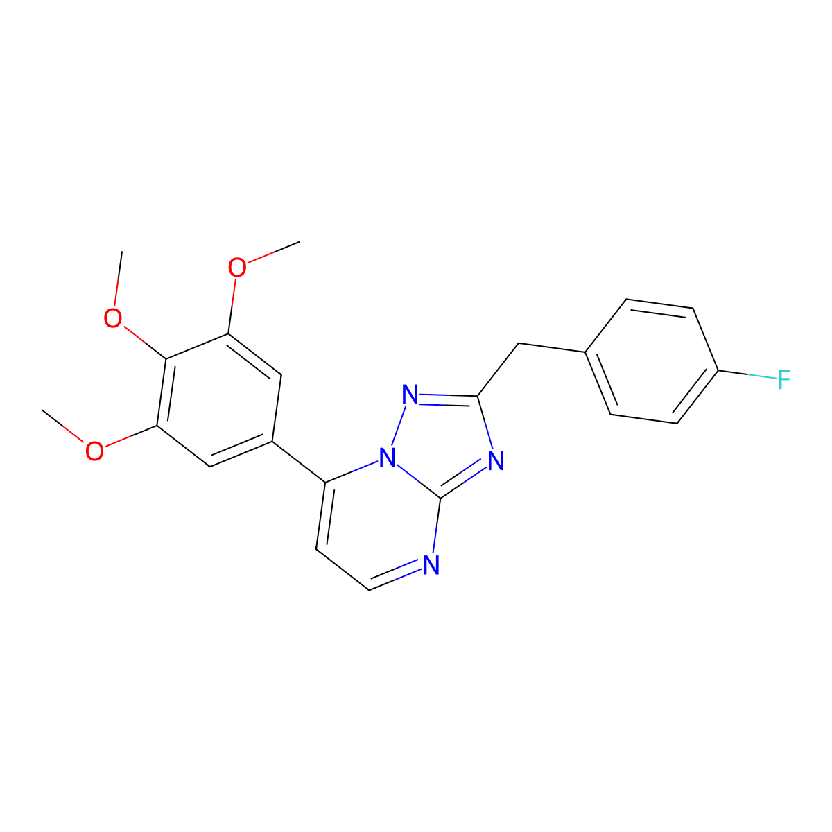2-(4-Fluorobenzyl)-7-(3,4,5-trimethoxyphenyl)[1,2,4]triazolo[1,5-a]pyrimidine molecular structure, CAS 1435985-56-0